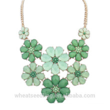 Новые дизайны цветок зеленый колье смолы ожерелье для женщин